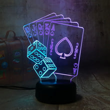 Load image into Gallery viewer, Poker Playing Card 3D LED