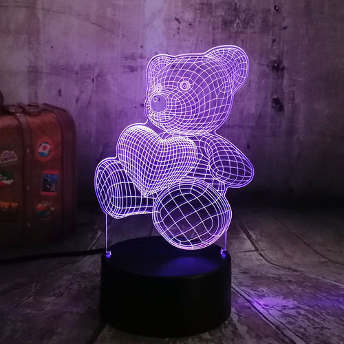Heart Bear 3D LED  Light