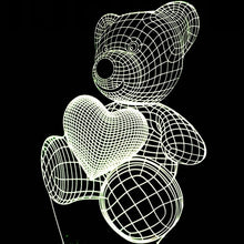 Load image into Gallery viewer, Heart Bear 3D LED  Light