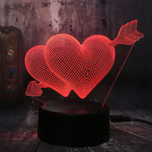 Load image into Gallery viewer, 3D Arrow Through the Heart LED Light