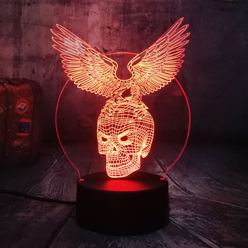 Novelty Skull Eagle Wings 3D LED