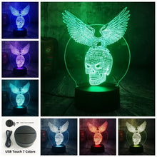 Load image into Gallery viewer, Novelty Skull Eagle Wings 3D LED