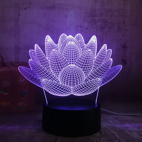 LED  Light Lotus Flower 3D
