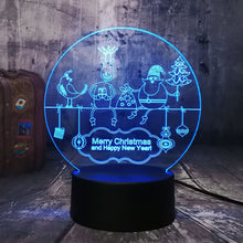 Load image into Gallery viewer, Happy New Year Santa Claus 3D LED Light