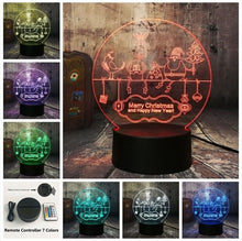 Load image into Gallery viewer, Happy New Year Santa Claus 3D LED Light