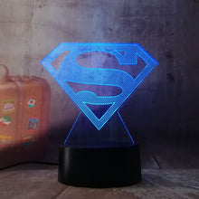 Load image into Gallery viewer, Superman Logo Symbol 3D LED Light