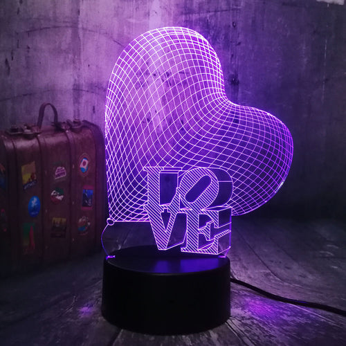 3D Love Heart LED  Light