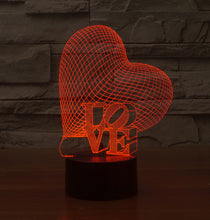 Load image into Gallery viewer, 3D Love Heart LED  Light