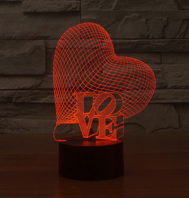 3D Love Heart LED  Light