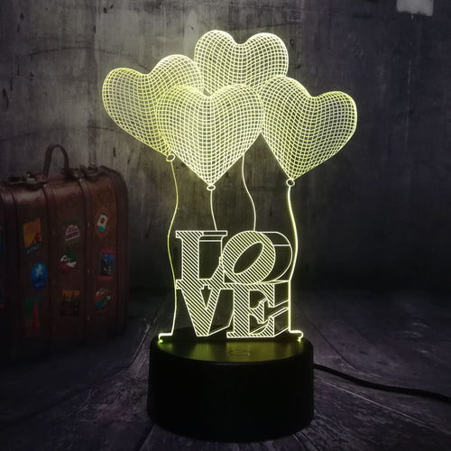 LOVE HEART 3D LED  Light