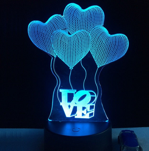LOVE HEART 3D LED  Light