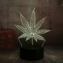 Load image into Gallery viewer, Weed Hemp leaf 3D LED  Light