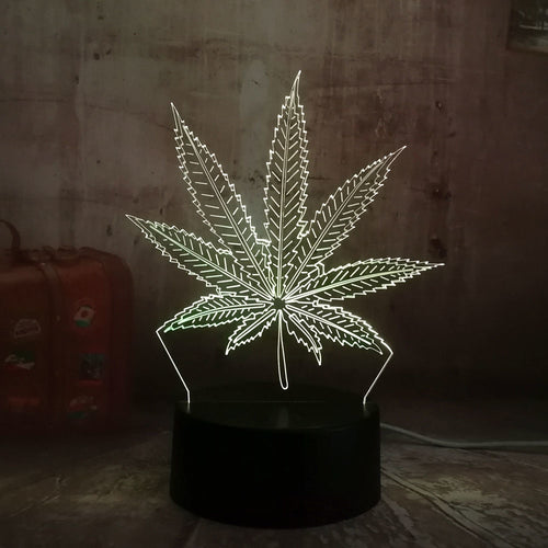 Weed Hemp leaf 3D LED  Light