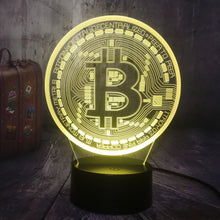 Load image into Gallery viewer, Bitcoin Light 3D LED