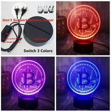 Load image into Gallery viewer, Bitcoin Light 3D LED