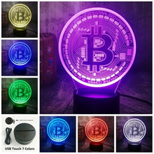 Load image into Gallery viewer, Bitcoin Light 3D LED