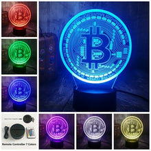 Load image into Gallery viewer, Bitcoin Light 3D LED