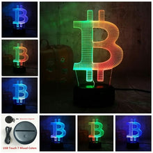 Load image into Gallery viewer, Bitcoin Light 3D LED