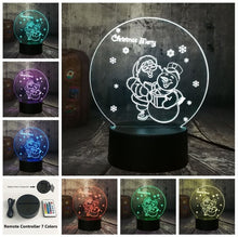 Load image into Gallery viewer, Santa Claus and Snowman 3D LED Light