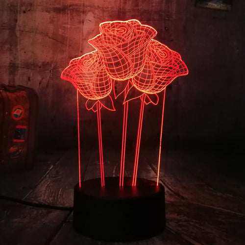 Rose LED 3D Light