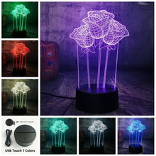 Load image into Gallery viewer, Rose LED 3D Light