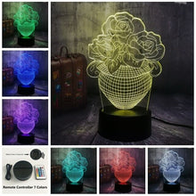 Load image into Gallery viewer, Rose LED 3D Light